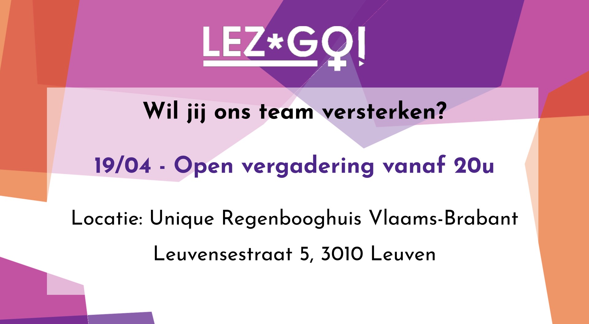 Open vergadering 19 april